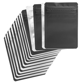 CR Child Resistant Premium Mylar Style Exit Bags Stand Up Pouch Zipper 3.62 x 5 x 1.5 Heat Seal Baggies CPSC ISO Certified - 1,000 pcs (Matte Black/Gloss Clear)
