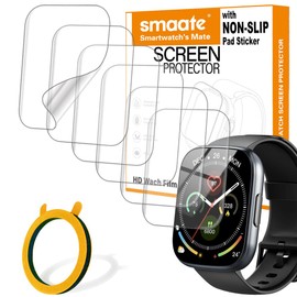 6-PACK Screen Protector Compatible with Cillso T80 1.95” Fitness Tracker Smart Watch, Soft TPU, Full Coverage, Bubble Self-healing, with Non-Slip Pad Sticker