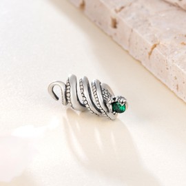 Yorionke Snake Charm 925 Sterling Silver Serpent Beads Animal Charms for Bracelets Snake Jewelry Gifts for Women