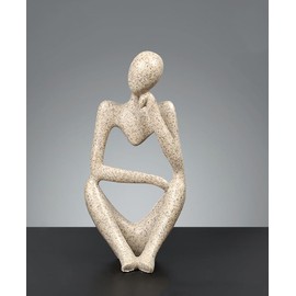 Heatunk Sandstone Resin Thinker Style Abstract Sculpture Statue - Collectible Figurine for Home, Office, Bookshelf, Desktop Decor-Small Sandstone (Right)