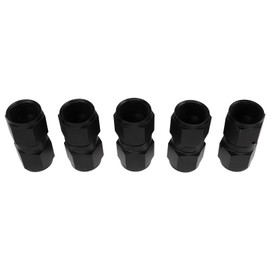 5PCS 10AN Fitting Adapter Black Female Straight Swivel Aluminum Alloy Hose End Fitting