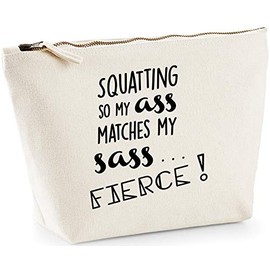 Hippowarehouse Squatting so my ass matches my sass fierce! printed make up cosmetic wash bag 18x19x9cm