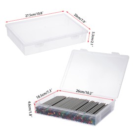 BTSKY 2 PCS Medium Size Clear Stackable Rectangular Storage Box with Flap Lid - Home/Office Plastic Desk Organizer Storage Organzier Makeup Stograge Containers Storage Cases