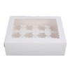 6PCS Set Cupcake Container 12 Holes Cardbord Bakery Pastry Carrier