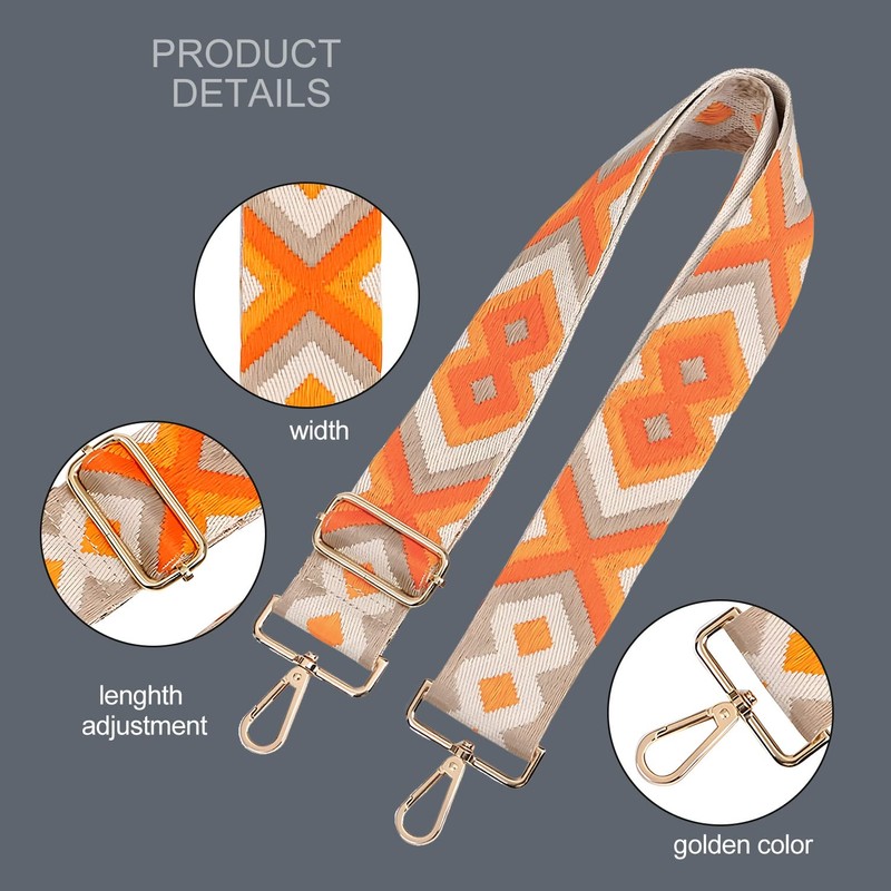 Wide Bag Strap, Adjustable Shoulder Strap, 5 cm Wide, Boho