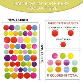 BLMHTWO 1080 Counts Dot Stickers Colored Circle Stickers, 11 Assorted Colors, Small Round Self Adhesive Stickers Color Coding Labels for Classroom, Office, Papers Color Dots Stickers (20 Sheets)