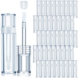 Hsei 100 Pcs Empty Lip Gloss Tubes Bulk Heavy Duty Gloss Tubes with Wand Clear Lips Balm Containers Refillable Cosmetic Bottles with Rubber Stoppers for Eyelash Growth Liquid DIY Makeup Girls (2.5 ml)