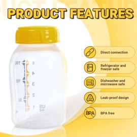 6PCS Replacement Collar Rings for Medela Bottles 5oz & 8oz,Bottle Caps Compatible with Plastic & Glass Bottles | Mess Free No Leak or Spill, BPA Free（No Bottle）