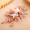 Lenjicons Luxury Rhinestone Leaf Flower Hair Comb White Flower Rhinestone