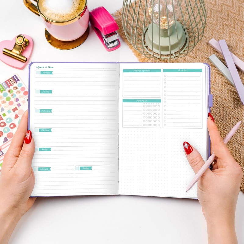 GoGirl Planner Agenda – Colorful Undated Monthly & Weekly Organizer