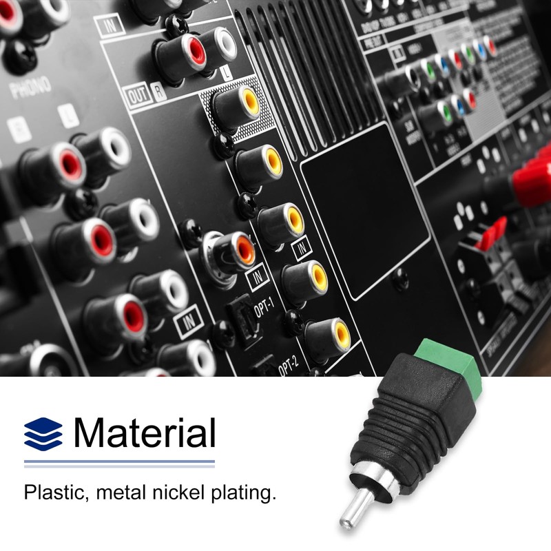 sourcing map 12Pcs RCA Cable Solderless Adapter, Audio/Video Speaker Wire