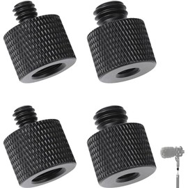LeTradeJP Camera Screw Conversion Adapter Microphone Accessory Conversion Adapter 3/8" Male to 1/4" Female 1/4" Male to 3/8" Female Coupling Screw Adapter Photography Aid Tool Aluminum Alloy Set of 4