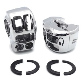 XKH- Chrome Switch Housing Cover Kit Compatible with 2014-later Harley Touring and Trike with OEM hydraulic clutch (Aftermarket OEM #71500185) CVO Road King FLHRSE6 [B01KNXAJ4K]