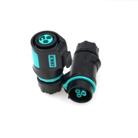 ZBLZGP IP67 Waterproof K20 Waterproof Plug and Socket Outdoor Quick Connector Flame Retardant for Outdoor Screw Mounting (3 Pin 25A, Direct Plug)