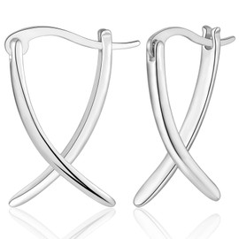 WOVEE X Cross Earrings Cross Stud Earrings Simple Minimalist Silver Gold Women's Jewellery Gifts, Cubic Zirconia