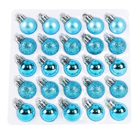 Christmas Concepts® Pack of 25-25mm Mini Christmas Tree Baubles - Shiny, Matte & Glitter Decorated Ornaments (Turquoise)