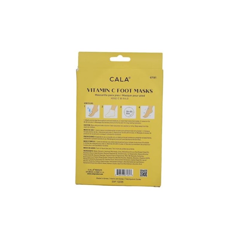CALA - botínes/máscaras para pies hidratantes con vitamina C (paquete
