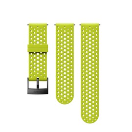 SUUNTO SS050226000 Suunto Watch Strap, 24mm, Silicone, S+M: 120-230 mm, Lime Black- Athletic, 24mm ; S+M (120-230 mm)