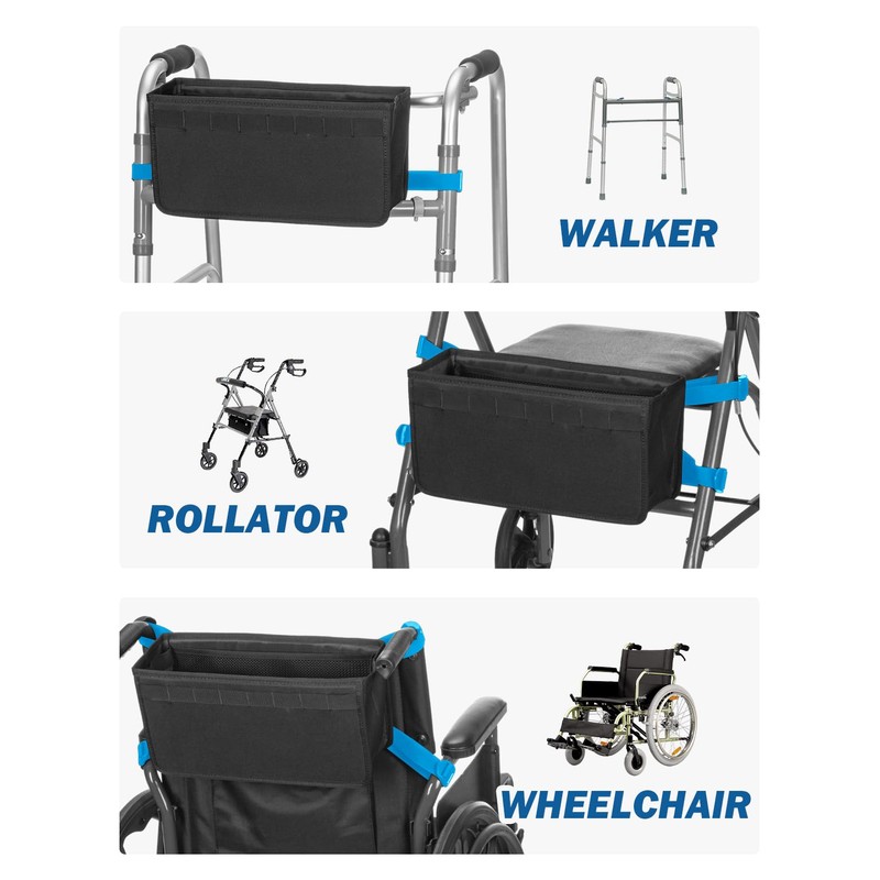 JOYTUTUS Walker Basket for Folding Walker, Basket for Walkers for