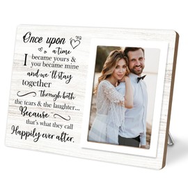KLYTINK Couple Picture Frame, Love Photo Frame, Wooden Picture Frame Couples Gifts, Valentine's Birthday Gift for Him Her Husband Wife, Boyfriend Gift, Girlfriend Gift, 4x6Inch Photo