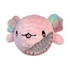 fouFIT Fuzzy Wuzzy Axolotl Spiker 2-in-1 Dog Ball Toy, Pink,