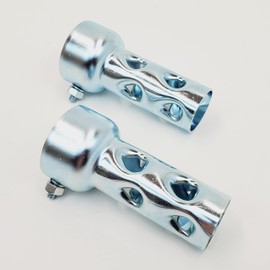 1-⅞” OD x 4" Long Exhaust Baffles for Exhaust Pipes & Mufflers - Noise Reducer/Silencer - SOLD AS A PAIR w/Mounting Nut & Bolt – Galvanized Steel – Motorcycle, Harley, Chopper, Bobber, Cafe Racer