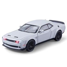 OANMYJJO Toy Cars for Kids 1/32 Challenger Hellcat Die Cast Metal Toy Cars,Pull Back Hellcat CarWith Light and Music Hellcat Toy Car Collectible Model Cars,for Boys Age 3 + Year Old（Grey）