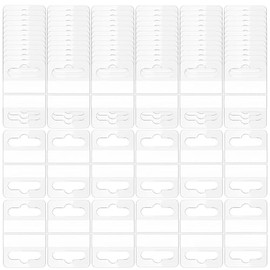Etiquetas Colgantes Autoadhesivas Transparentes PVC 100 Unidades 40X45 MM para Exhibición Tiendas Embalaje y Estantes Orificio para Ranura Resistente