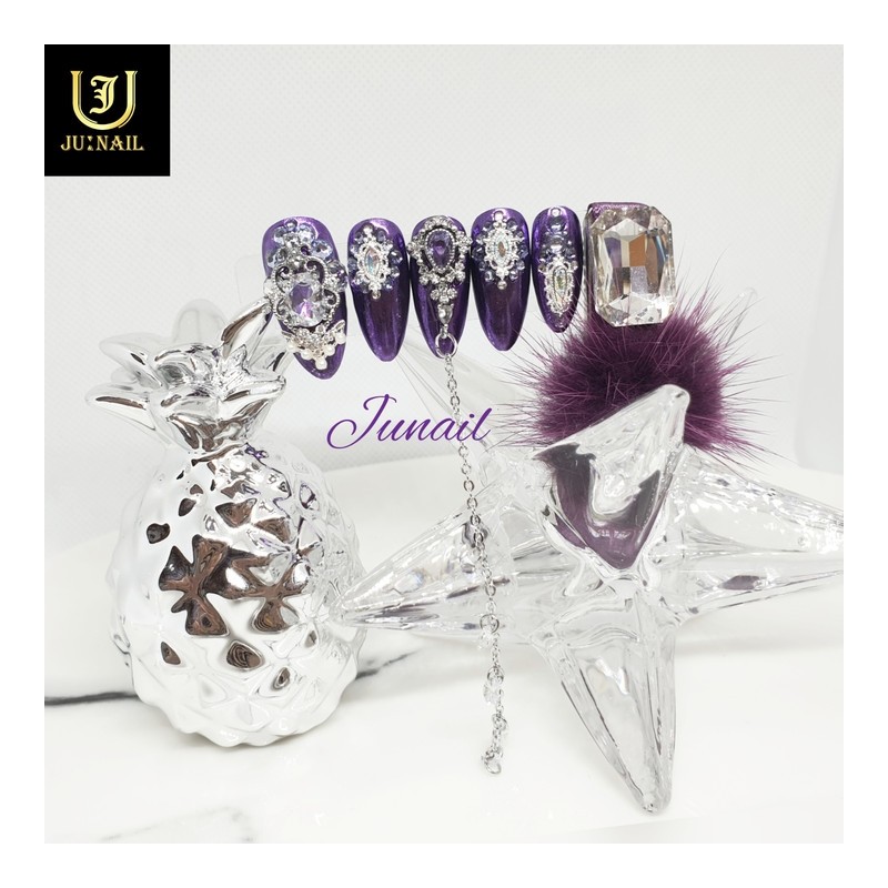 ⚜️Real Purple Handmade Nail Tips⚜️ - Short Oval / ⚜️진짜보라