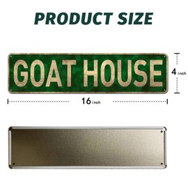 CIVOTIL Goat House Sign, Goat Décor Goat Sign Goat Lover Gift, Funny Wall Décor for Home/Man Cave, Quality Metal Signs 4" x 16"