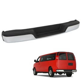 SEBLAFF Chrome Rear Step Bumper Steel Without Parking Aid Sensor Holes Replacement for 1996-2021 Express Savana GM1103142