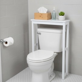 Dorset Over-the-Toilet Storage Shelf – 27" W x 37" H Space Saver Rack with Single Open Shelf for Towels & Toiletries – Minimalist Modern Design & Easy Assembly Bathroom Organizer by Alaterre Furniture