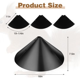 Qualirey Squirrel Baffle for Bird Feeder Bird House Guard Stopper Outside Squirrel Proof Baffle for Feeders Pole Shepherd Hooks(16 Inch,Black)