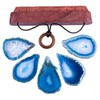 KYEYGWO Blue Agate Discs Geode Wind Chime Sun Catcher Crystal