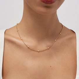 Hey Harper Gold Necklace For Women Trendy Necklace - 14K Golden PVD Coating Waterproof & Sweatproof Non Tarnish Jewelry Chain Necklaces