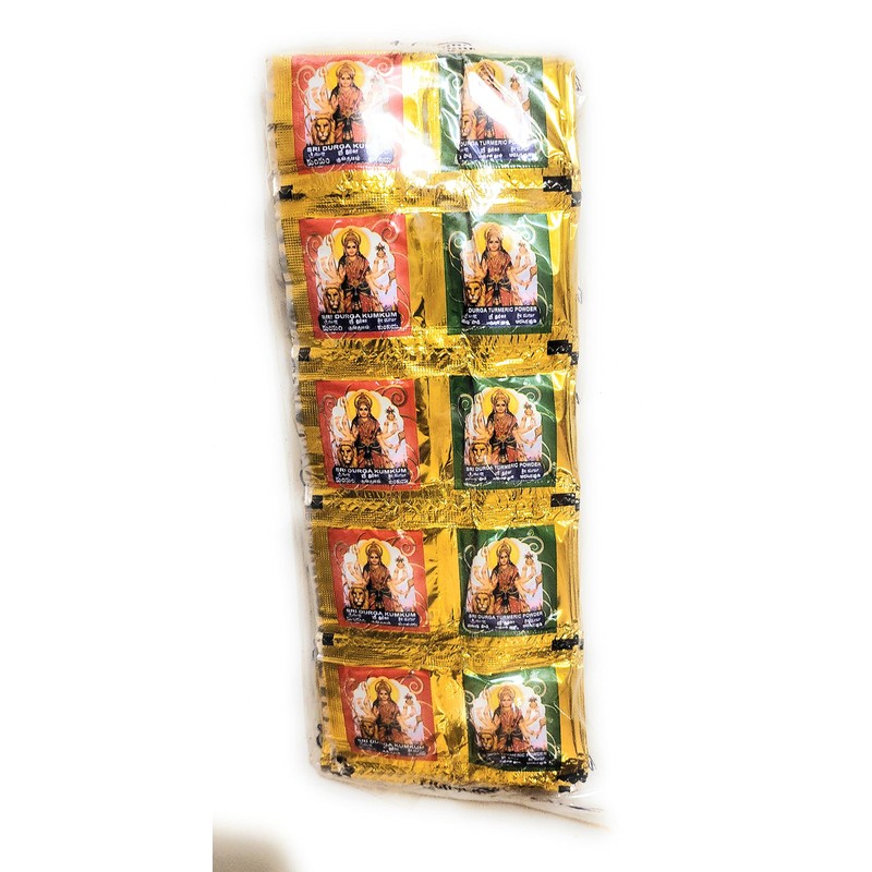 Gopuram Durga Turmeric and Kumkum Combo - 50 Packets (1)