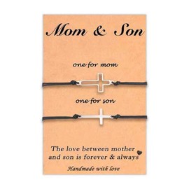 Caiyao Cross Matching Bracelets Gifts Ideas for Mothers Day Fathers Day Christmas Birthday for Your Love Gift-mon & son