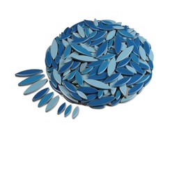 VerzTile Mosaic Tiles for Crafts - Petal Shaped Ceramic Tile Craft Hobbies & Art Projects 39 Color Options Endless Creativity DIY Design (Light Blue Mix)