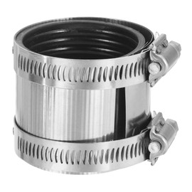 sourcing map Flexible Pipe Coupling, 55mm Pipe Connector with Stainless Steel Hose Clamps Stainless Steel Pipe Repair Clamp for Plastic and Metal Pipes