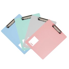 Paquete de 4 Tabla Portapapeles, Portapapele con Clip Metálico para Tamaño Carta A4, Portapapeles de Escritura de Plástico para Suministros Escolares de Oficina
