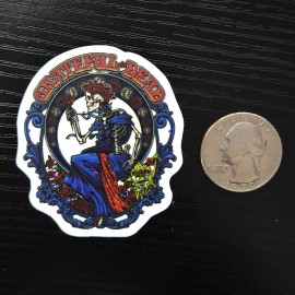2 ¼" Grateful Dead & Co - Jerry Garcia -  Bertha Skeleton Roses Vinyl Stickers