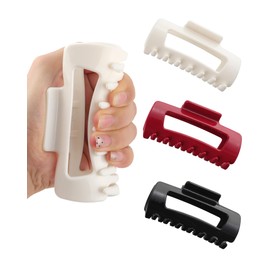 3 PCS Silicone Flexible Hair Claw Clips for Women Soft Bendable Claw Clip Scalp-Safe Soft Cloud Hairclip for Thin and Thick（Red + Black + White）