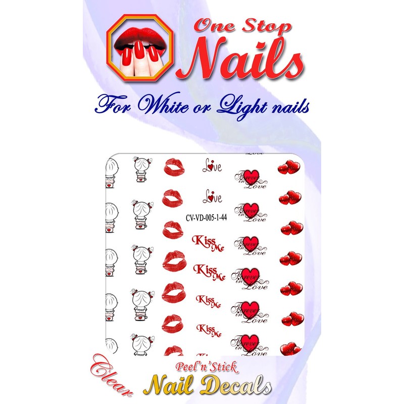 Valentine's Day Boy and Girl clear vinyl Peel and Stick