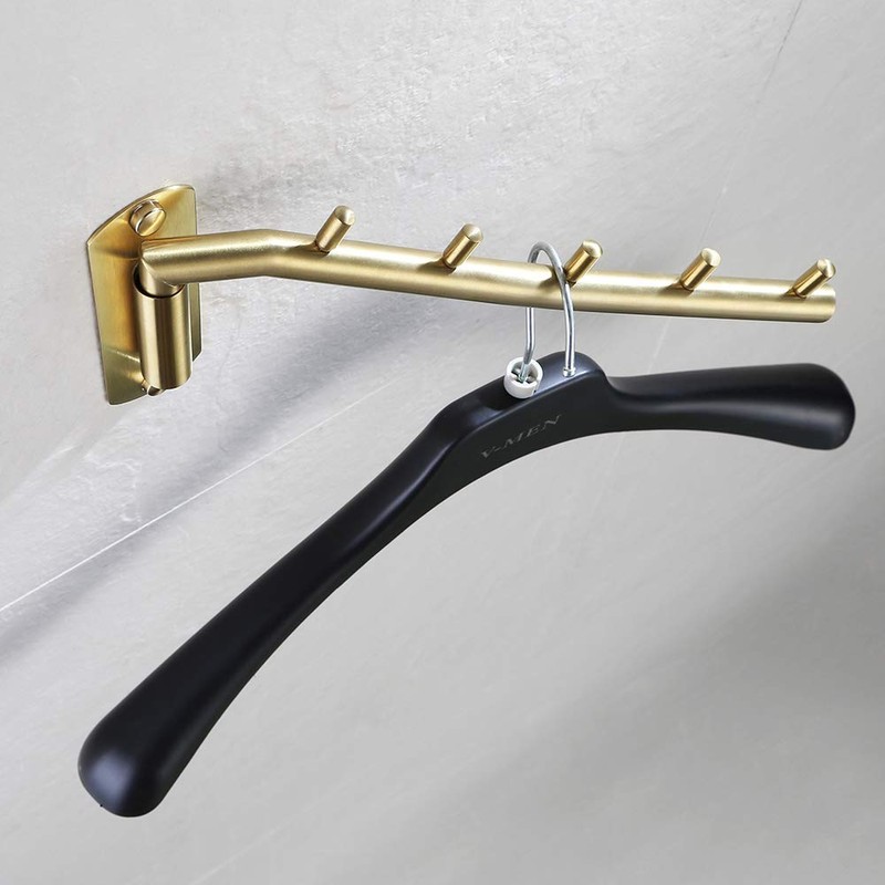 JQK Folding Clothes Hanger Rack, Stainless Steel Swing Arm Hook
