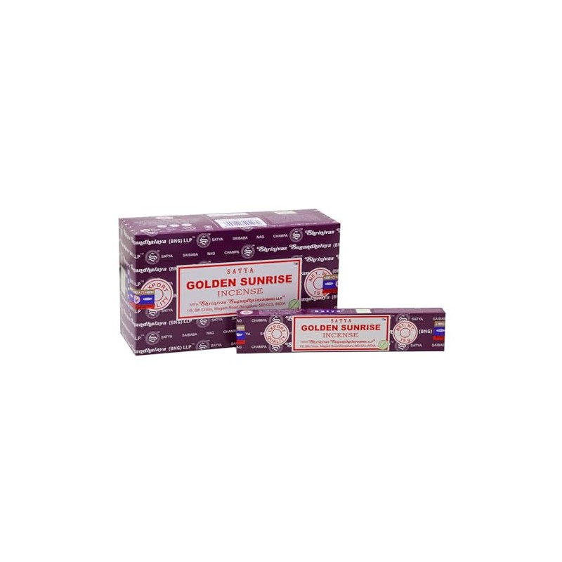 VIE Satya Incense Sticks, 12 Packs x 15g, Golden Sunrise