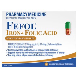 Fefol Iron & Folic Acid Capsules 30 Capsules