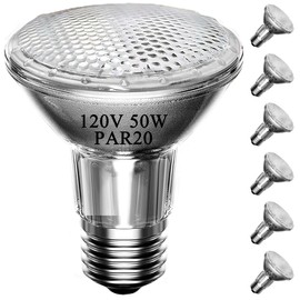 Lachesan PAR20 Flood 50W 120V Flood Light Bulbs, 6 Pcs PAR20 Range Hood Light Bulb with Dimmable E26 Base, Dimmable 2800K Warm White, Long Lasting for Indoor Spotlight, Range Hood, Recessed