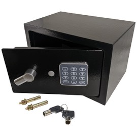 Electronic Safe with Digital Keypad, Program your own 3 to 8 Digit Pin, Includes 2 Emergency Keys and Mounting Bolts, Battery Operated Lock Box - EX ELECTRONIX EXPRESS