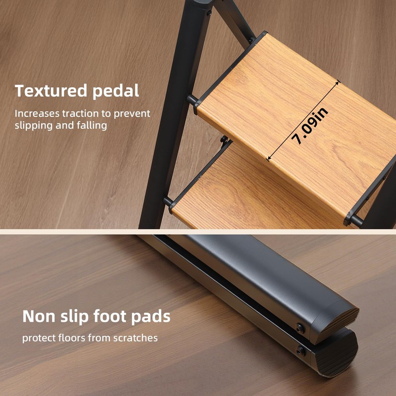 SOLADDER 3 Step Ladder, Anti-Slip and Lightweight Foldable Step Stool
