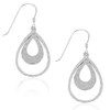 MIMI Sterling Silver Hammered Open Teardrop Hoop Dangle Earrings